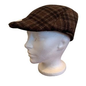 VTG Men’s Westend Plaid Ivy Cap Brown & Black Flat Cap Size L/XL Peaky Blinders